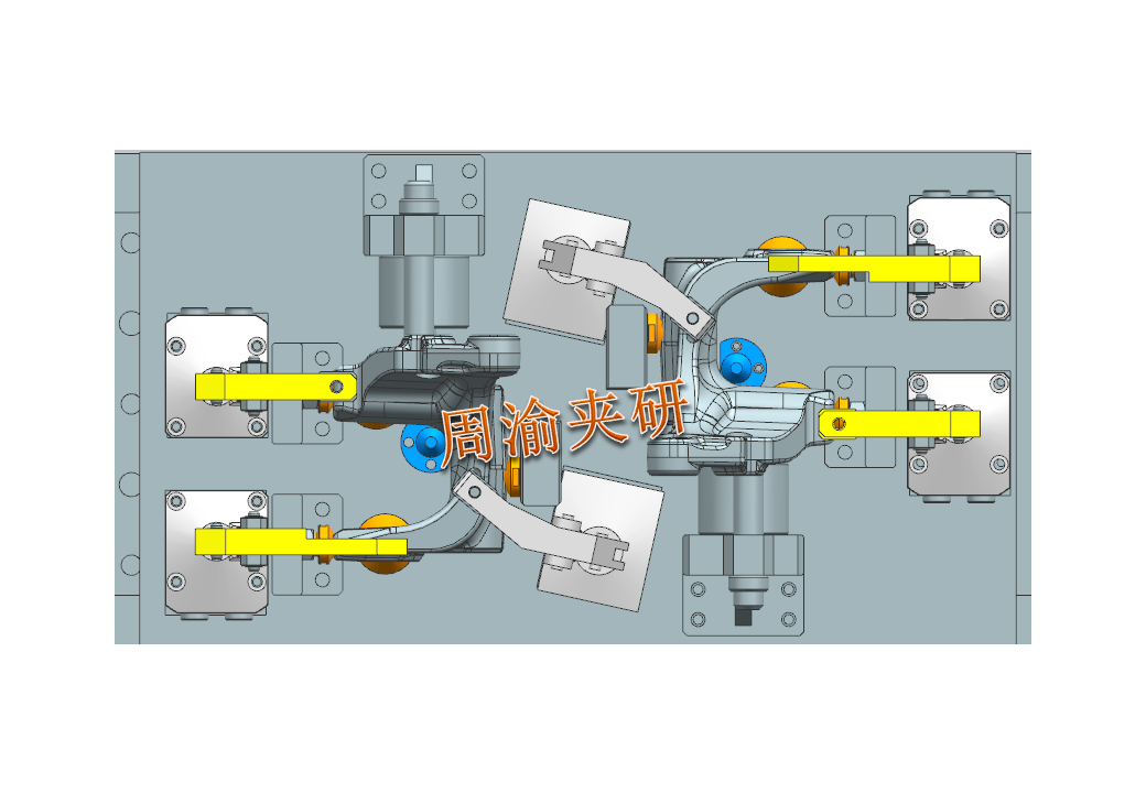 [夾研外包設(shè)計(jì)案例]異形件夾具案例分享  四軸夾具 液壓夾具 第9張