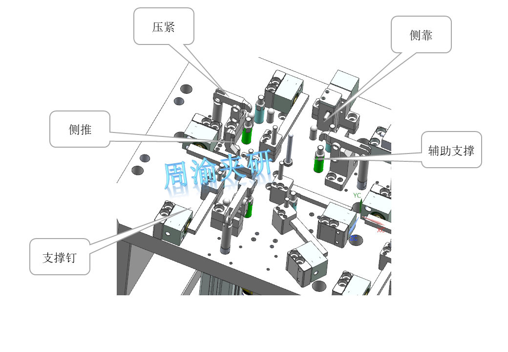 [夾研外包設計案例]硬盤外殼氣動雙工位夾具  氣動夾具 多工位夾具 殼型零件 第3張