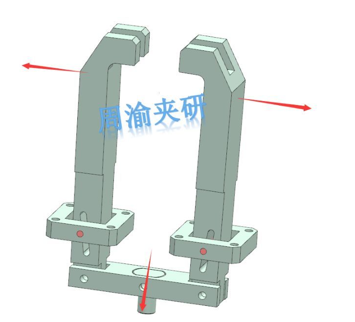 [夾研外包設計案例]節叉雙工位氣動夾具  氣動夾具 四軸夾具 節叉加工 第7張